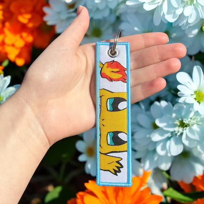 Fire & Water Duo Embroidered Keychain