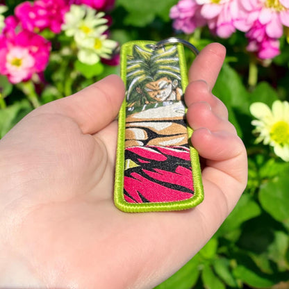 Green Energy Fighter Embroidered Keychain