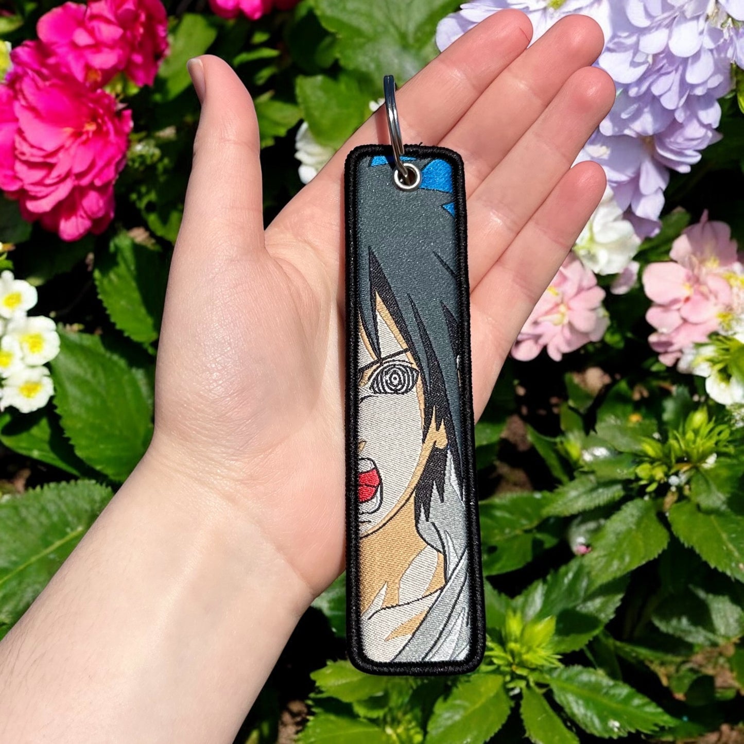 Light and Shadow Embroidered Keychain