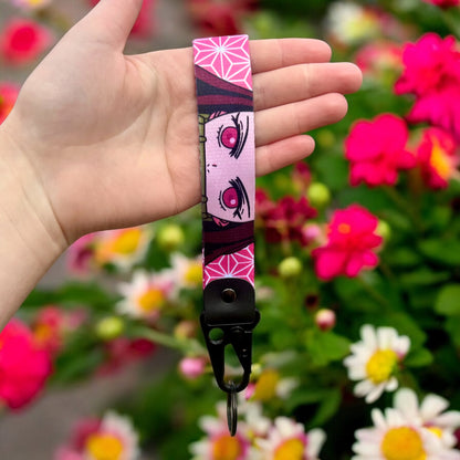 Pink Flame Keychain Strap