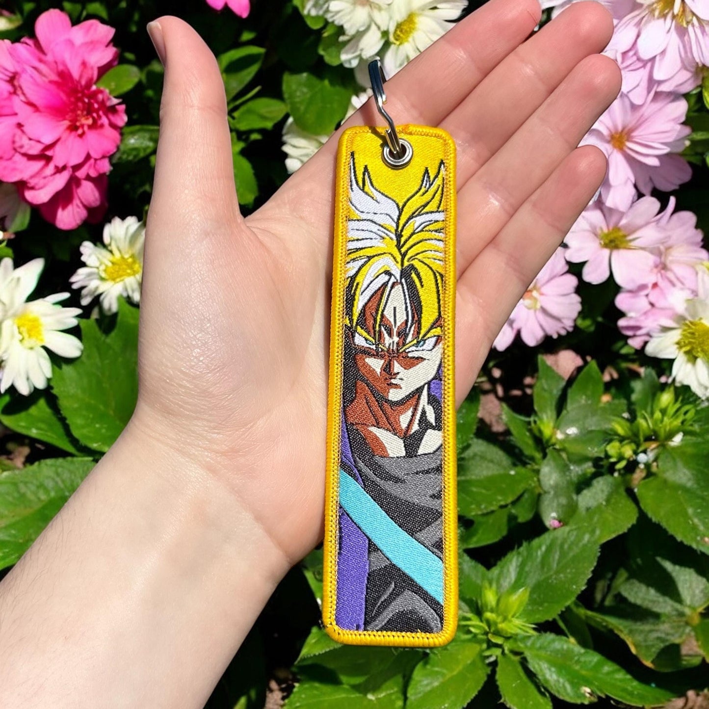 Dual Aura Warrior Embroidered Keychain