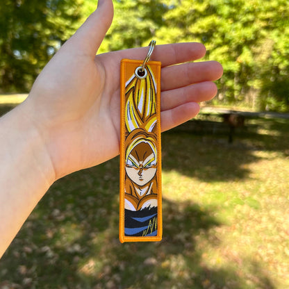 Black & Gold Aura Fighter Embroidered Keychain