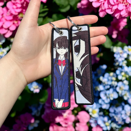 Shy Serenity Embroidered Keychain