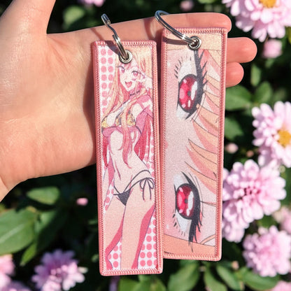 Playful Model Girl Keychain