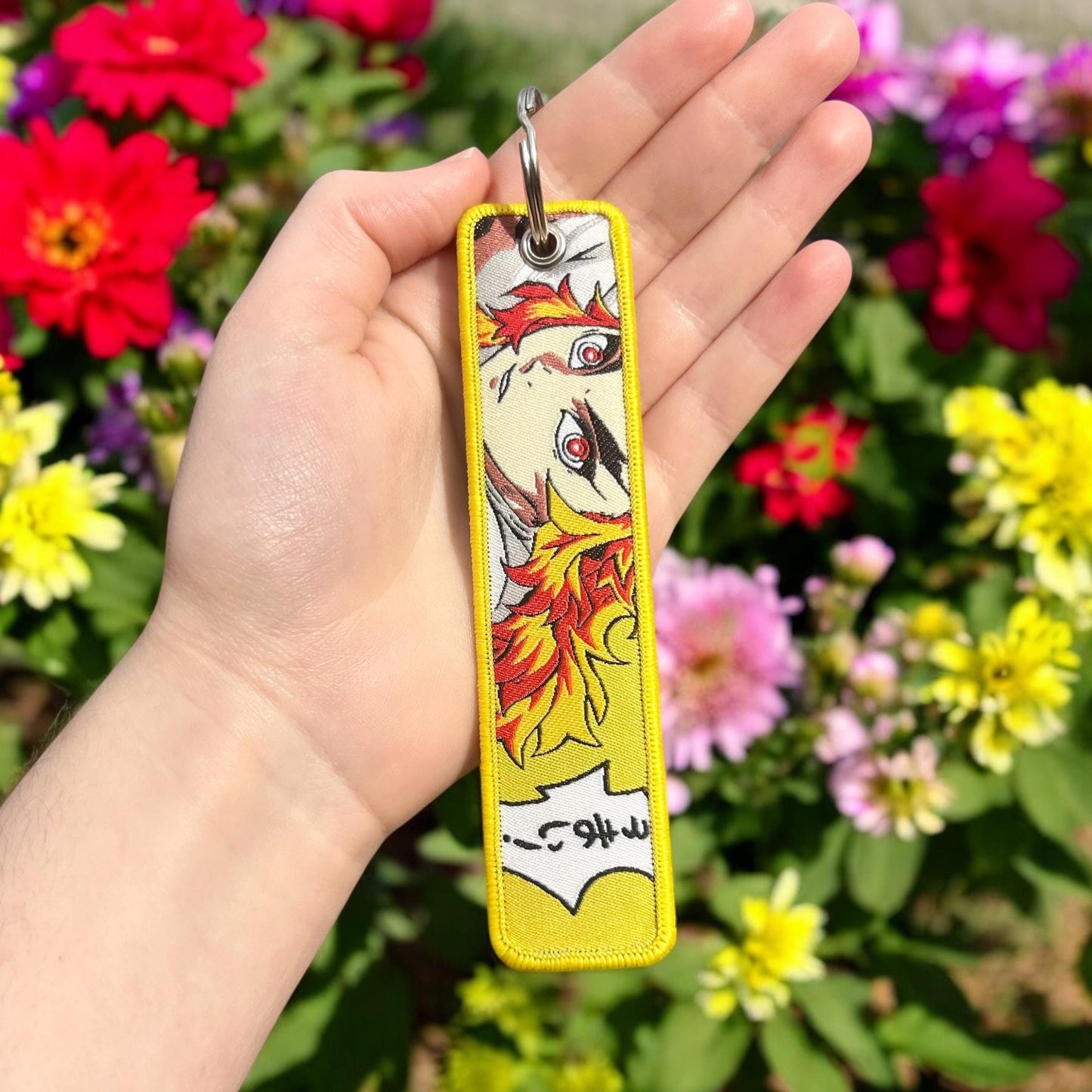 Fiery Swordsman Embroidered keychain