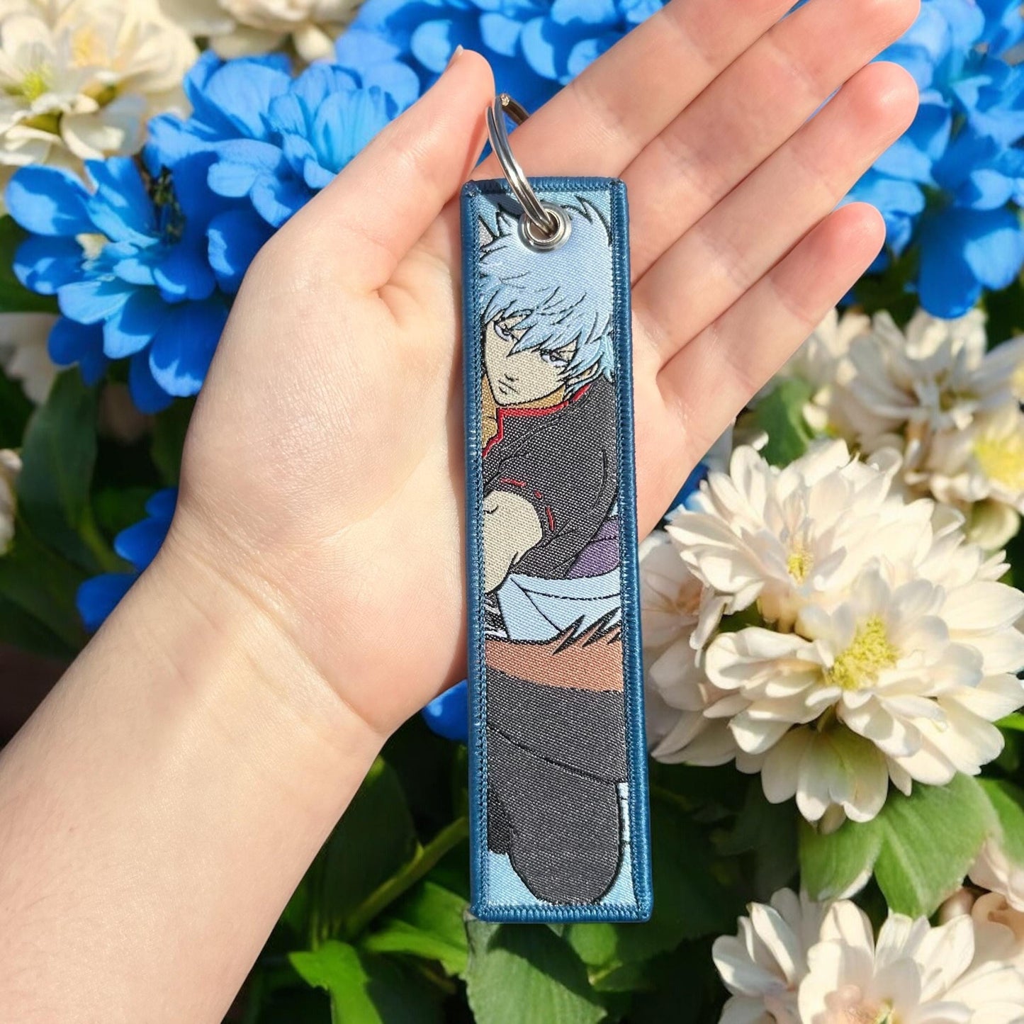 Comedic Swordsman Embroidered Keychain