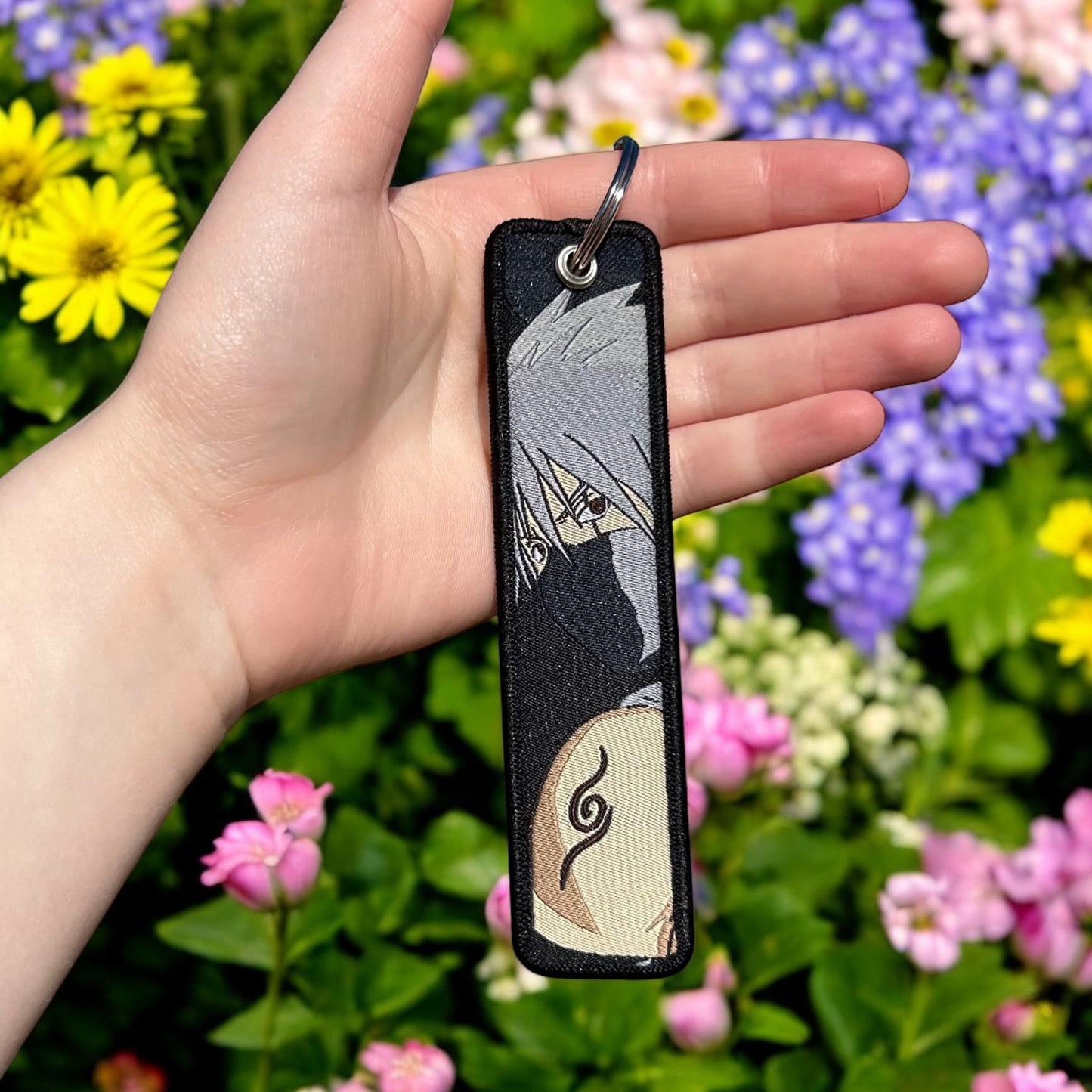 Silver Shadow Embroidered Keychain