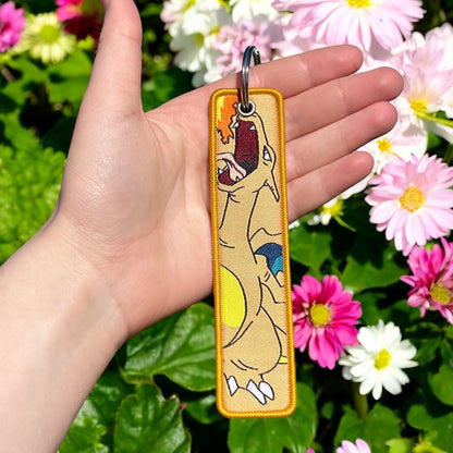 Legendary Fire Beast Embroidered Keychain