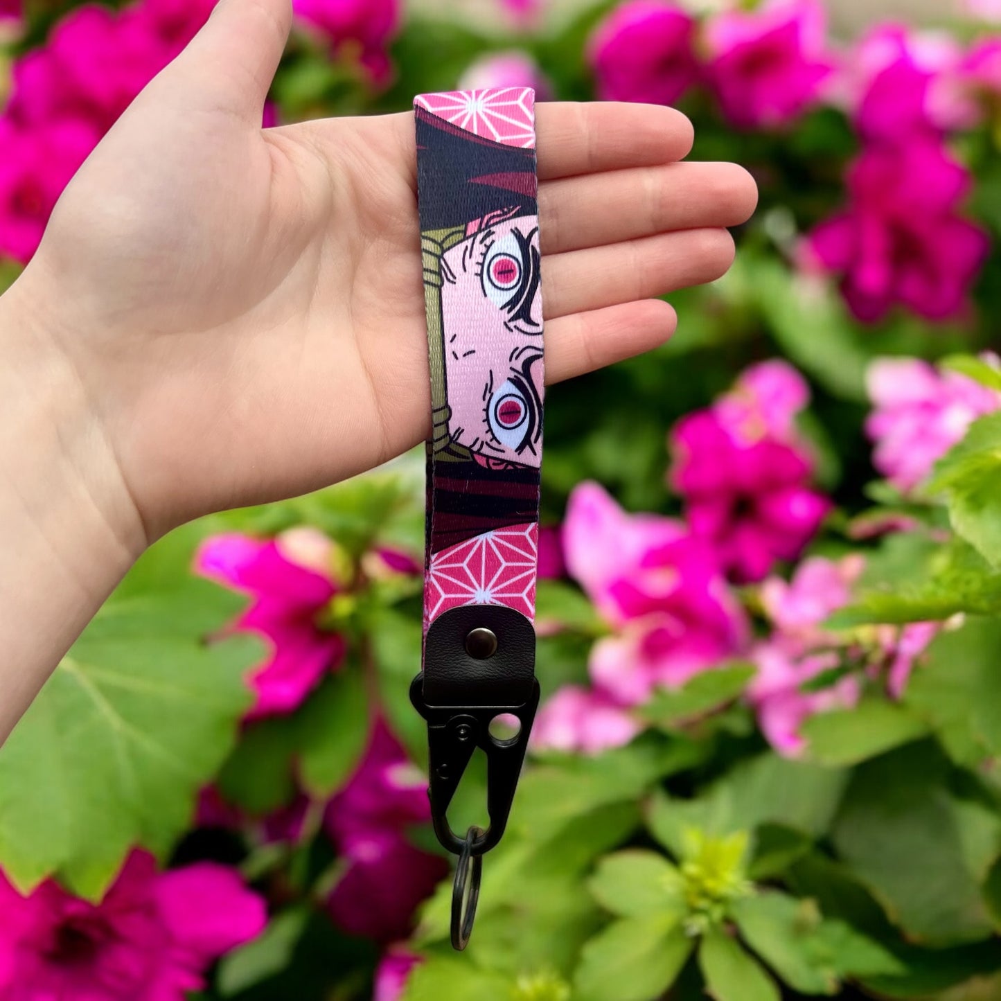 Pink Flame Keychain Strap