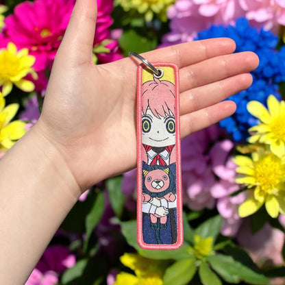 Kawaii Psychic Girl Embroidered Keychain