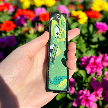 Wise Green Fighter Embroidered Keychain