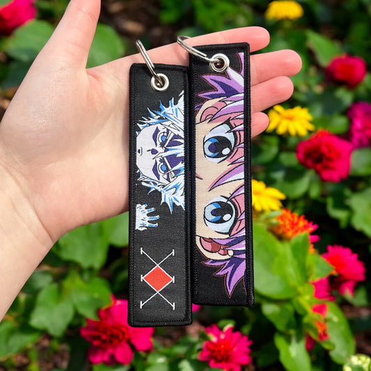 Silver Current Embroidered Keychain