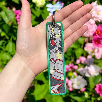 Sky Serpent Embroidered Keychain