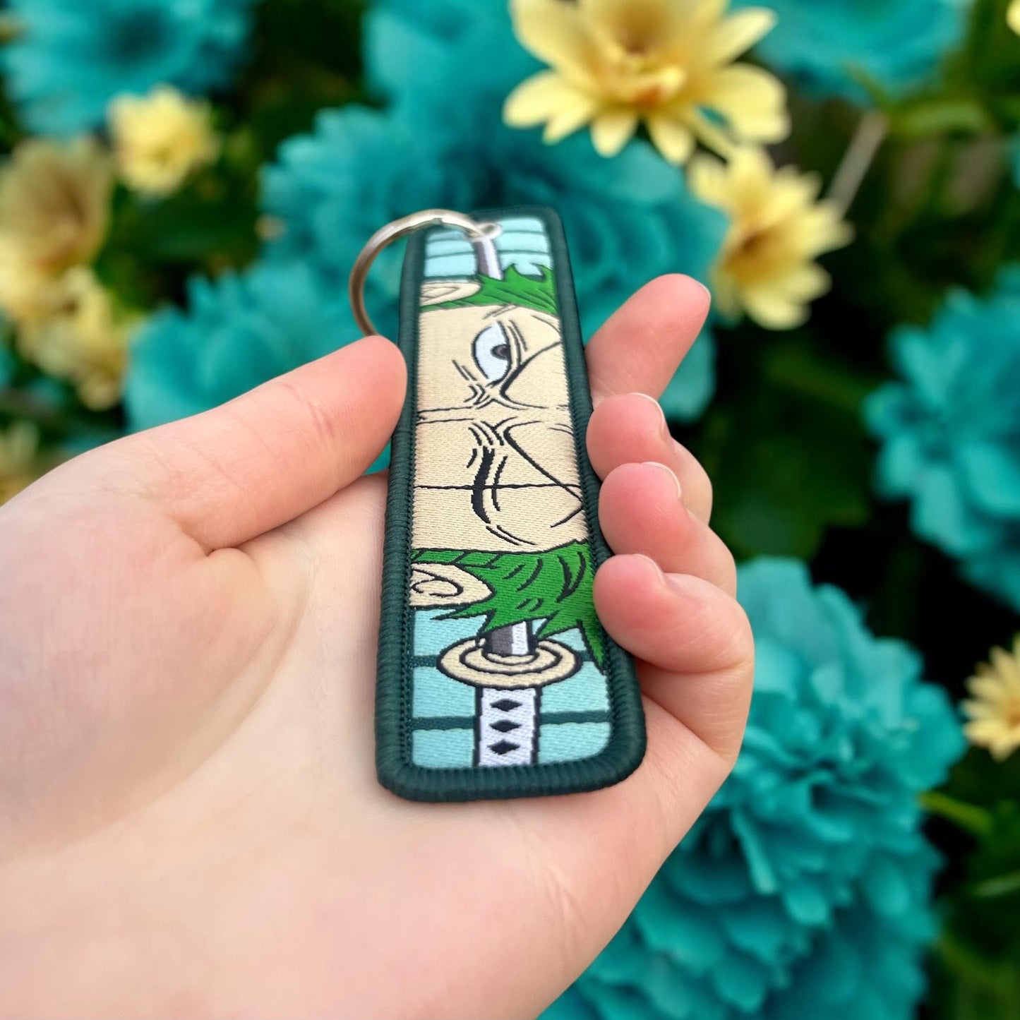 The Blade Hunter Embroidered Keychain