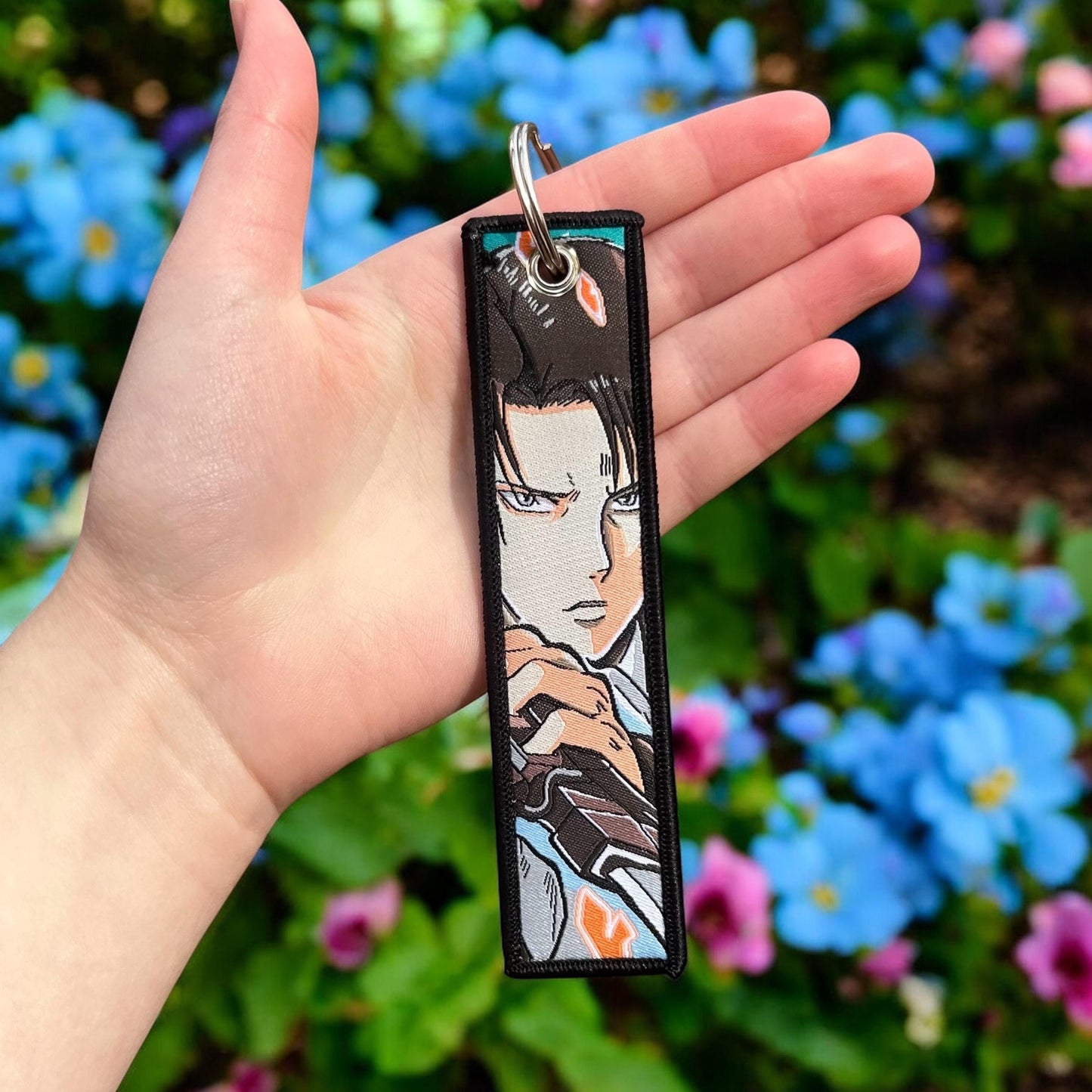 Calm and Ruthless Warrior Embroidered Keychain