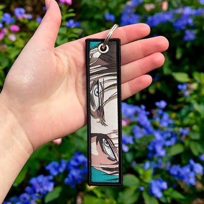 Calm and Ruthless Warrior Embroidered Keychain