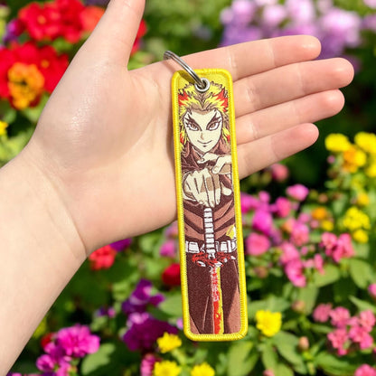 Fiery Swordsman Embroidered keychain
