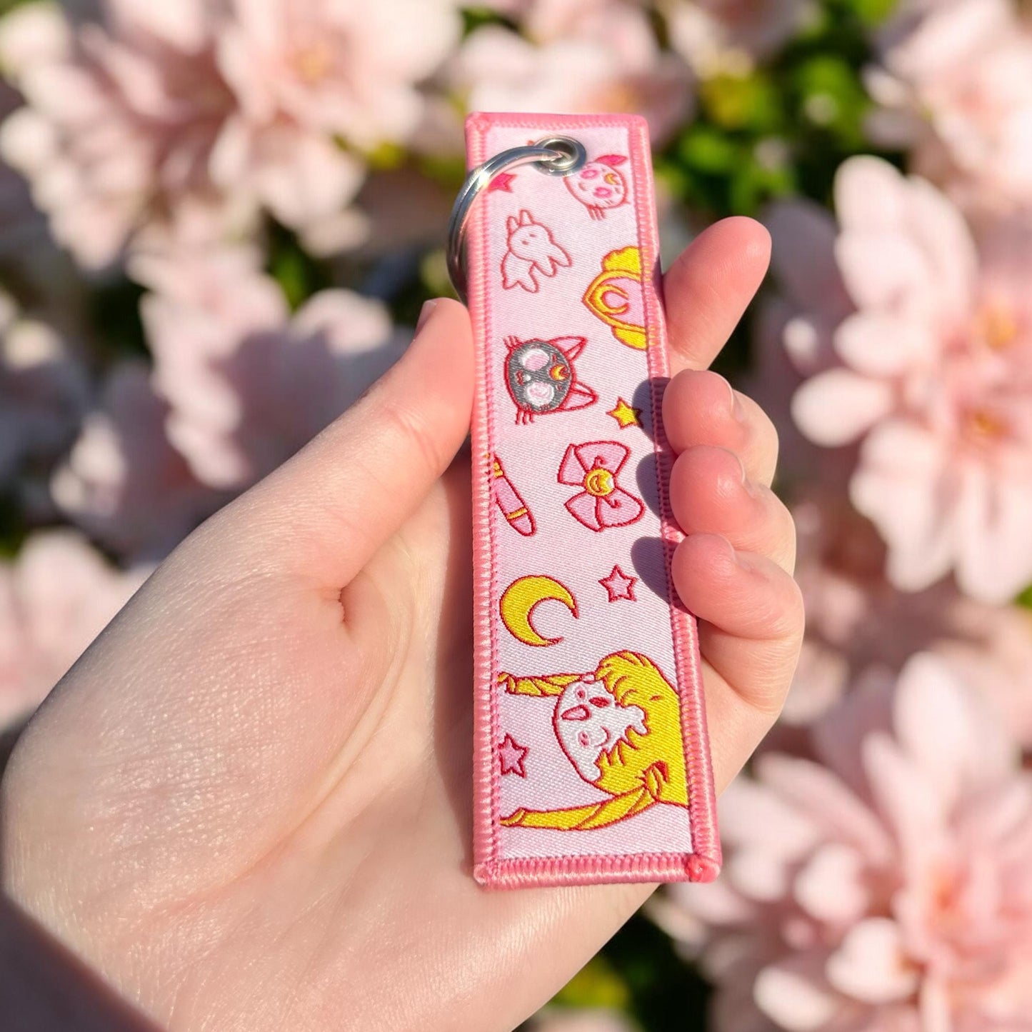 Dreamy Moon Guardian Embroidered Keychain