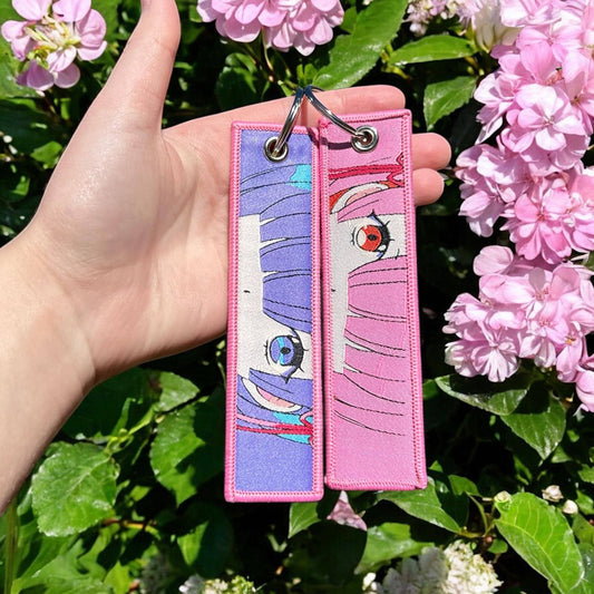 Twin Sister Maids Embroidered Keychain