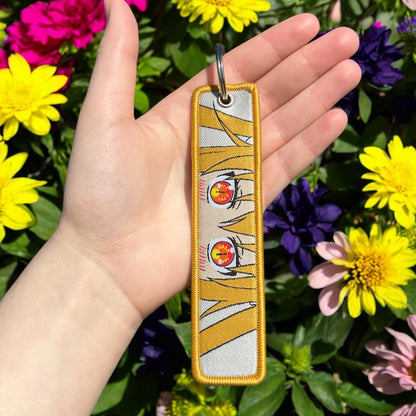 Kawaii Dragon Girl Embroidered Keychain