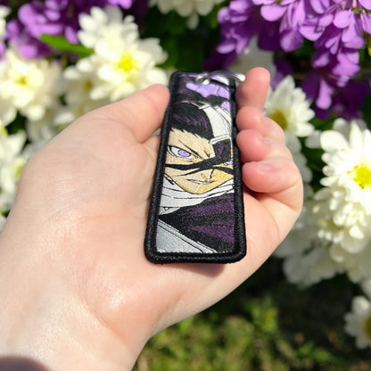 Cherry Blossom Warrior Embroidered Keychain
