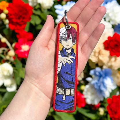 Fire and Ice Hero Embroidered Keychain
