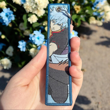 Comedic Swordsman Embroidered Keychain