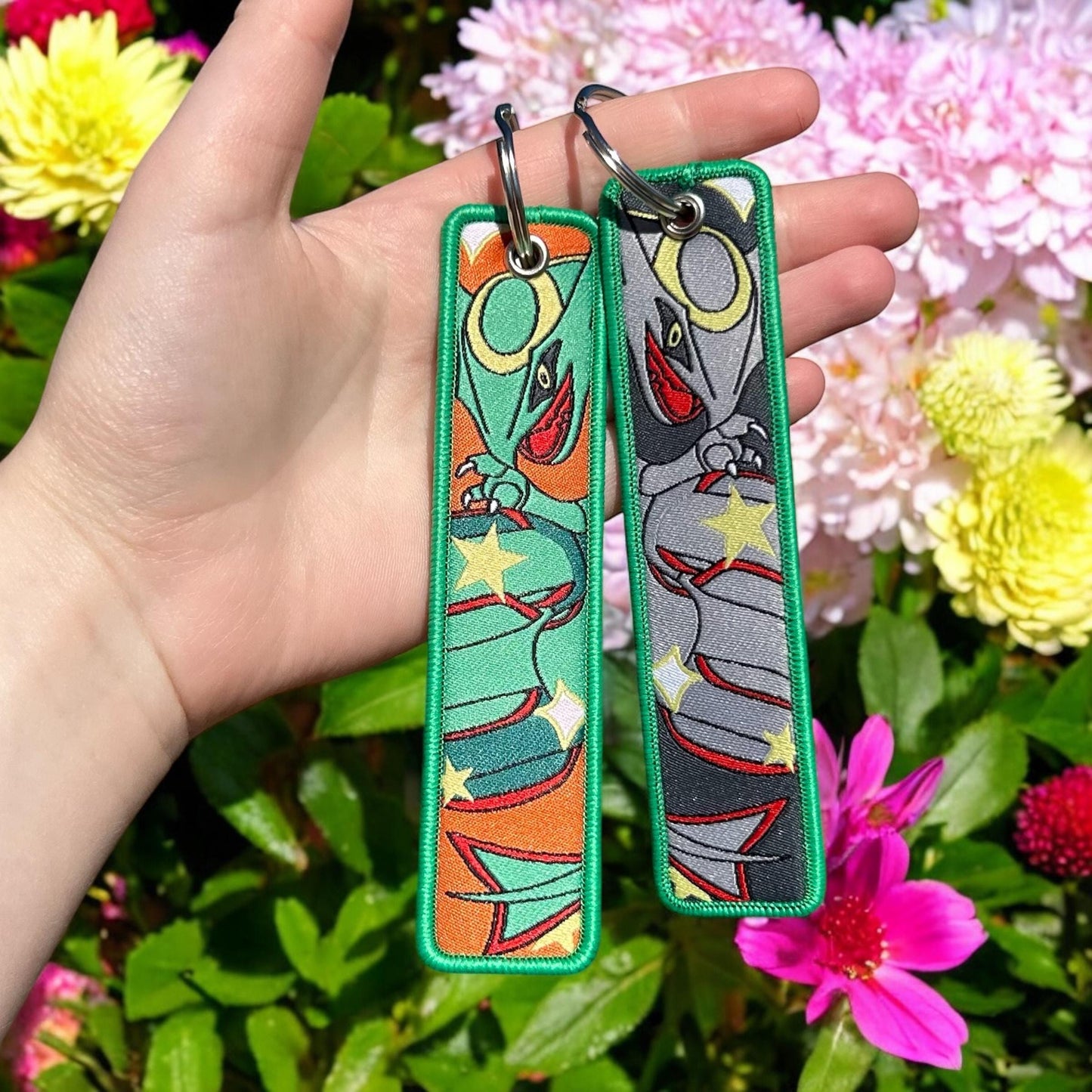 Sky Serpent Embroidered Keychain