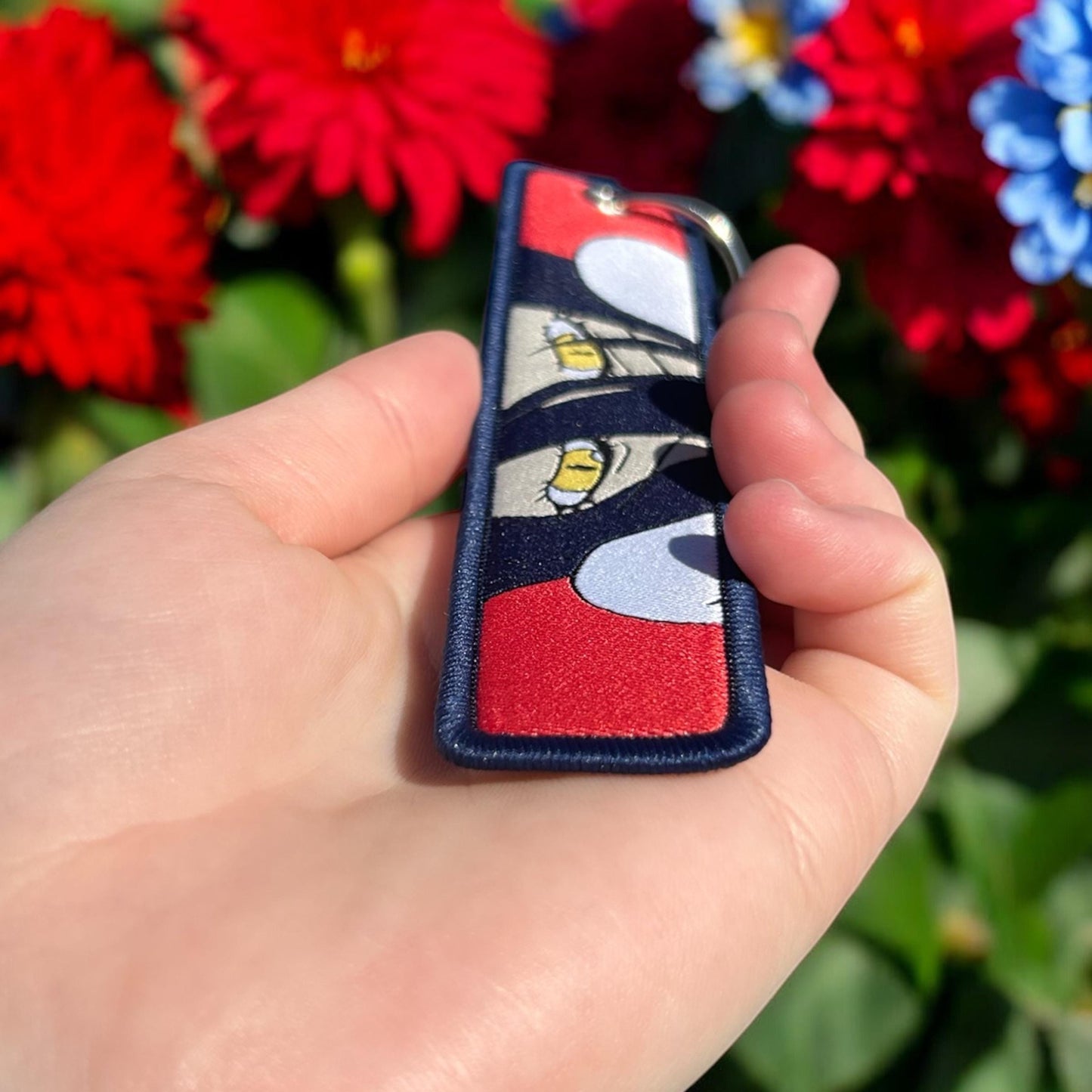 Dark Winged Beauty Embroidered Keychain