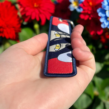 Dark Winged Beauty Embroidered Keychain