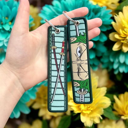 The Blade Hunter Embroidered Keychain