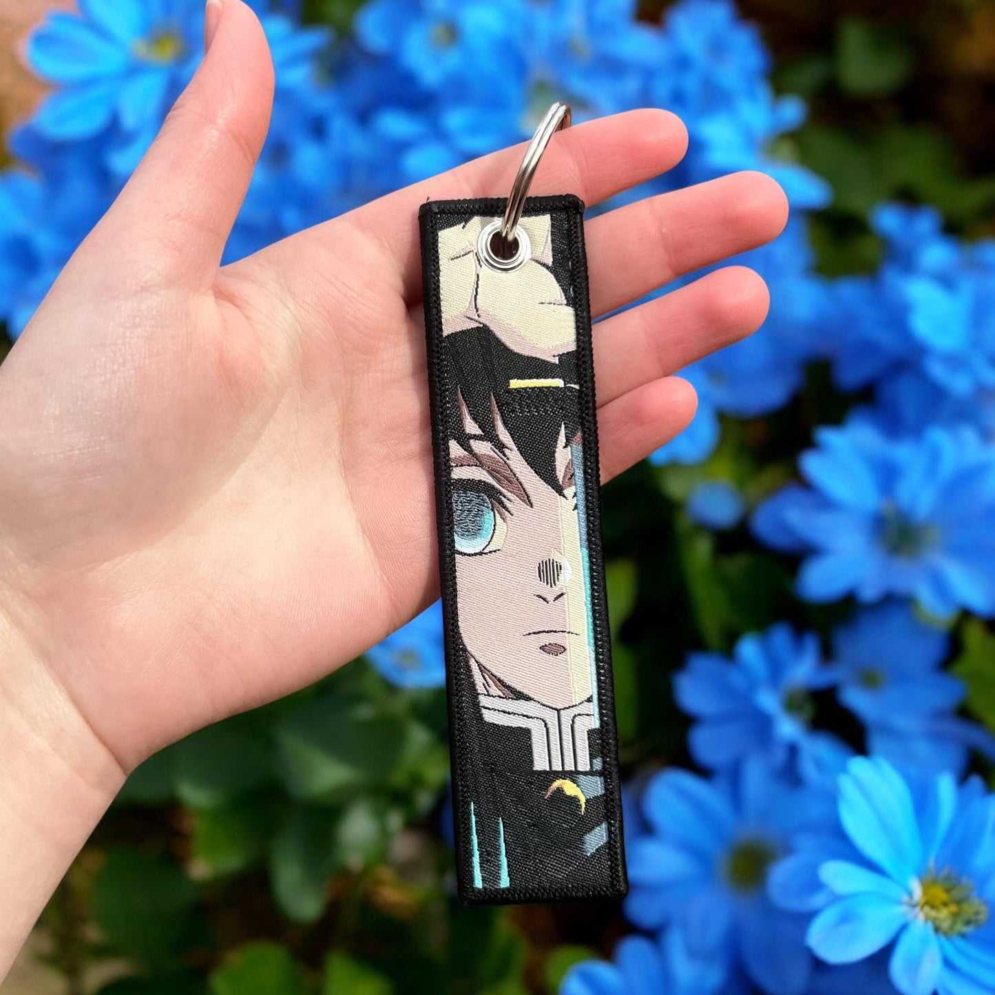 Serene Warrior Embroidered Keychain