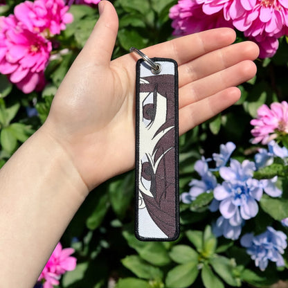 Shy Serenity Embroidered Keychain