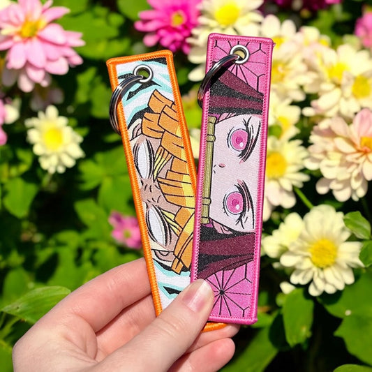 Heart and Lightning Embroidered Keychain Bundle