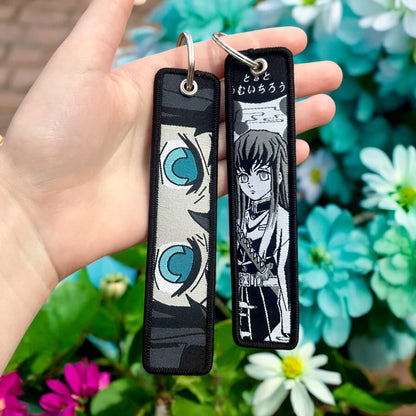 Pale Mist Embroidered Keychain