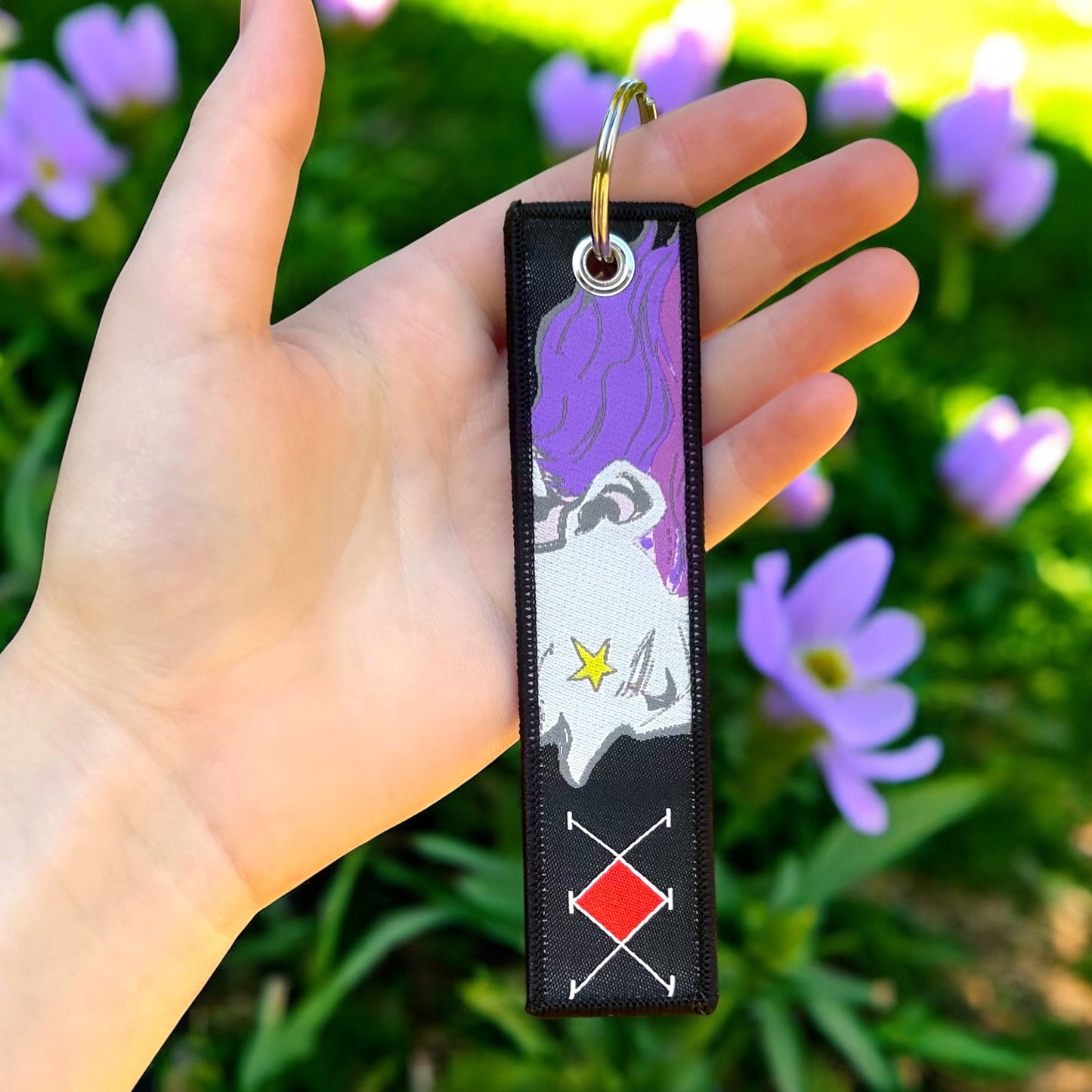 Crimson Joker Embroidered Keychain