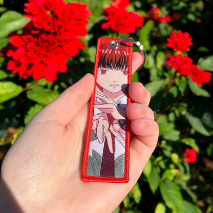 Crimson Control Embroidered Keychain