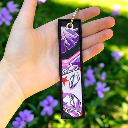 Crimson Joker Embroidered Keychain