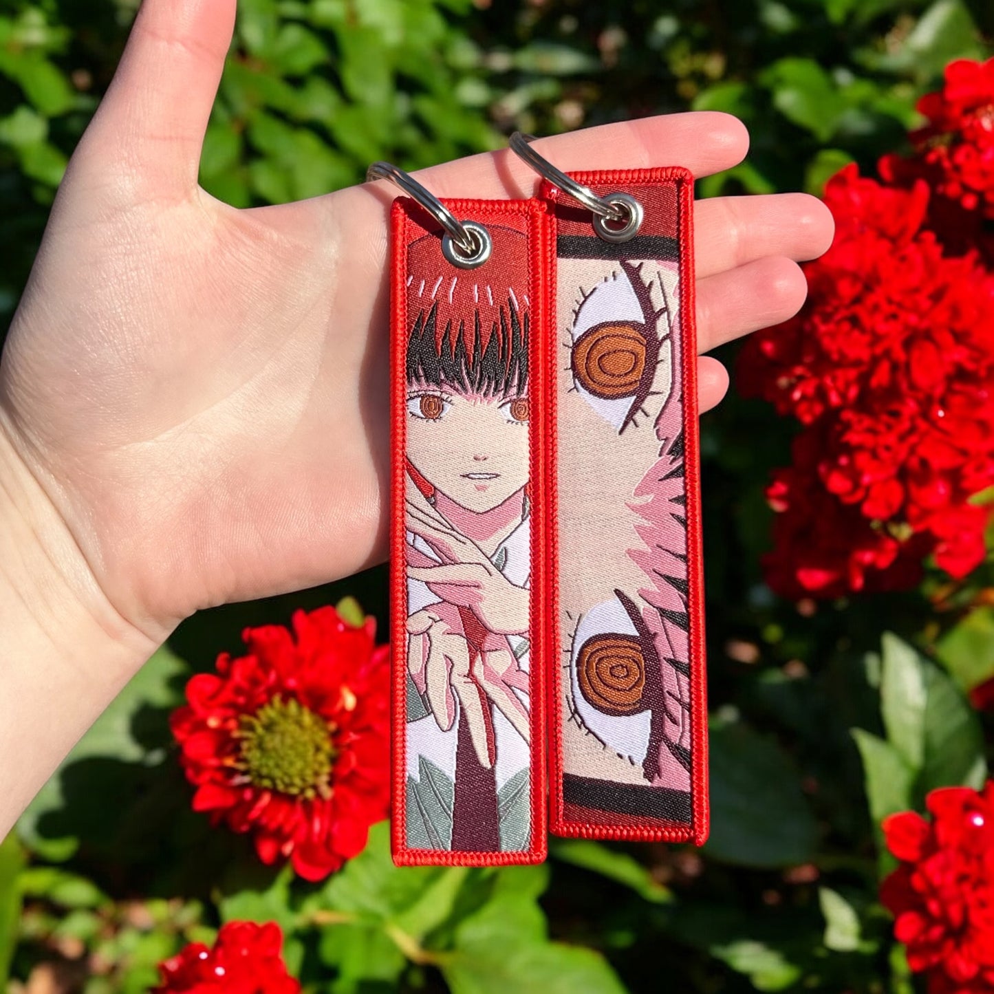 Crimson Control Embroidered Keychain