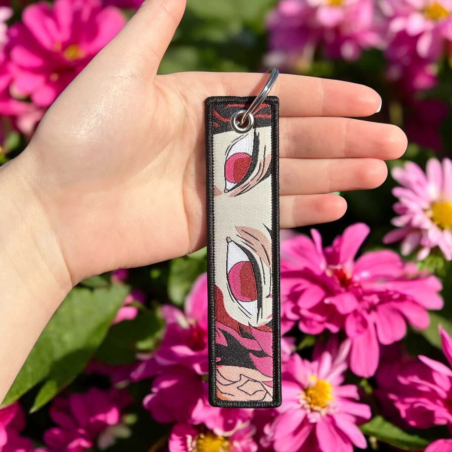 Divine Flame Embroidered Keychain