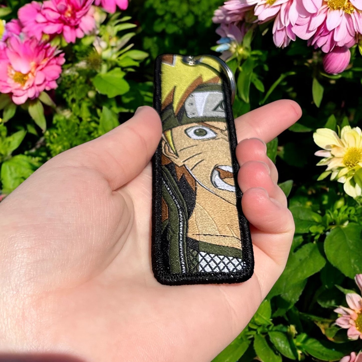 Light and Shadow Embroidered Keychain