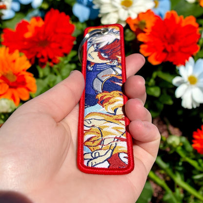 Fire and Ice Hero Embroidered Keychain