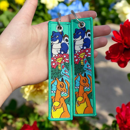 Elemental Trio Embroidered Keychain