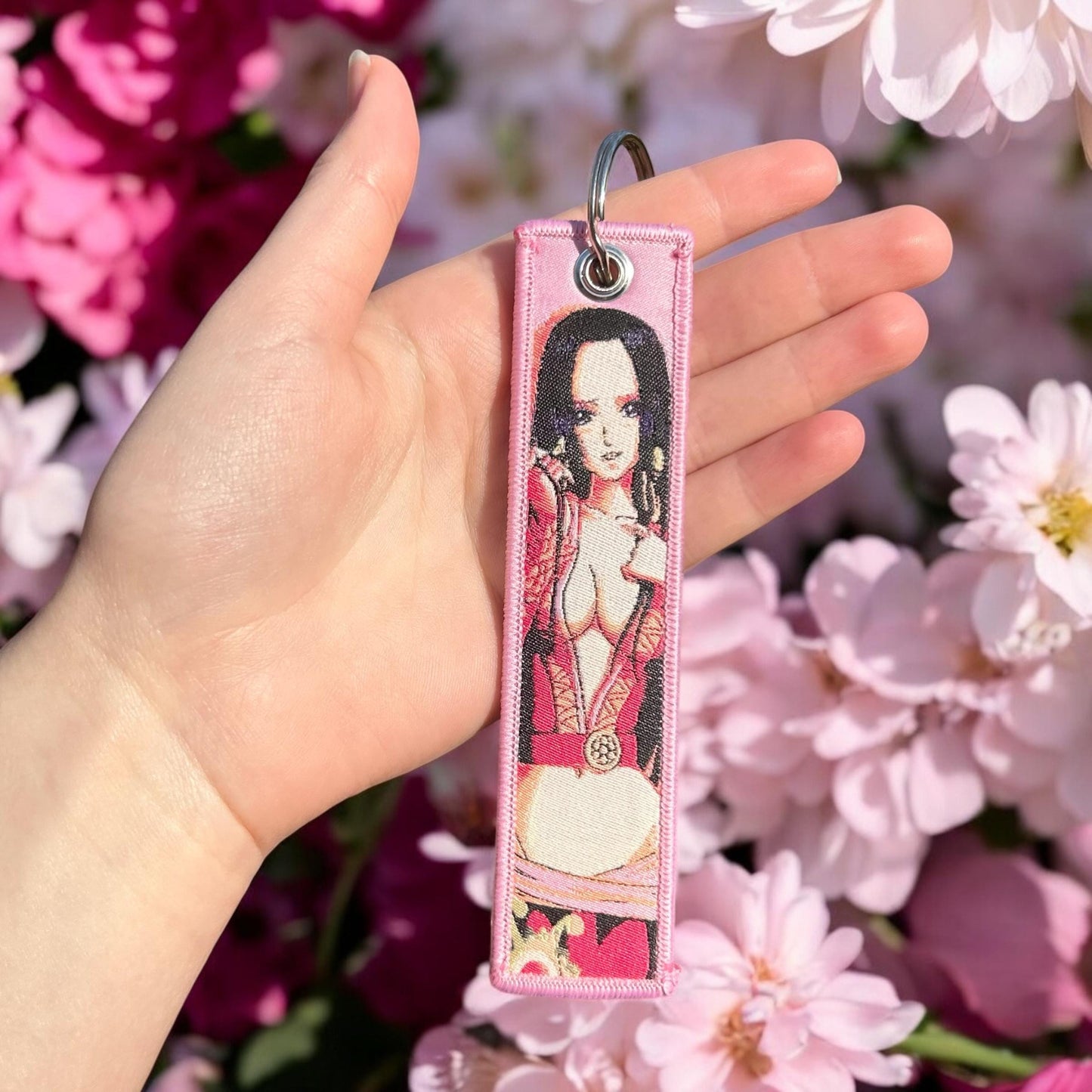 Rose Serpent Embroidered Keychain