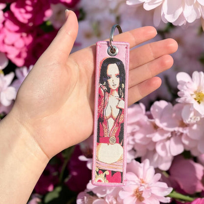 Rose Serpent Embroidered Keychain