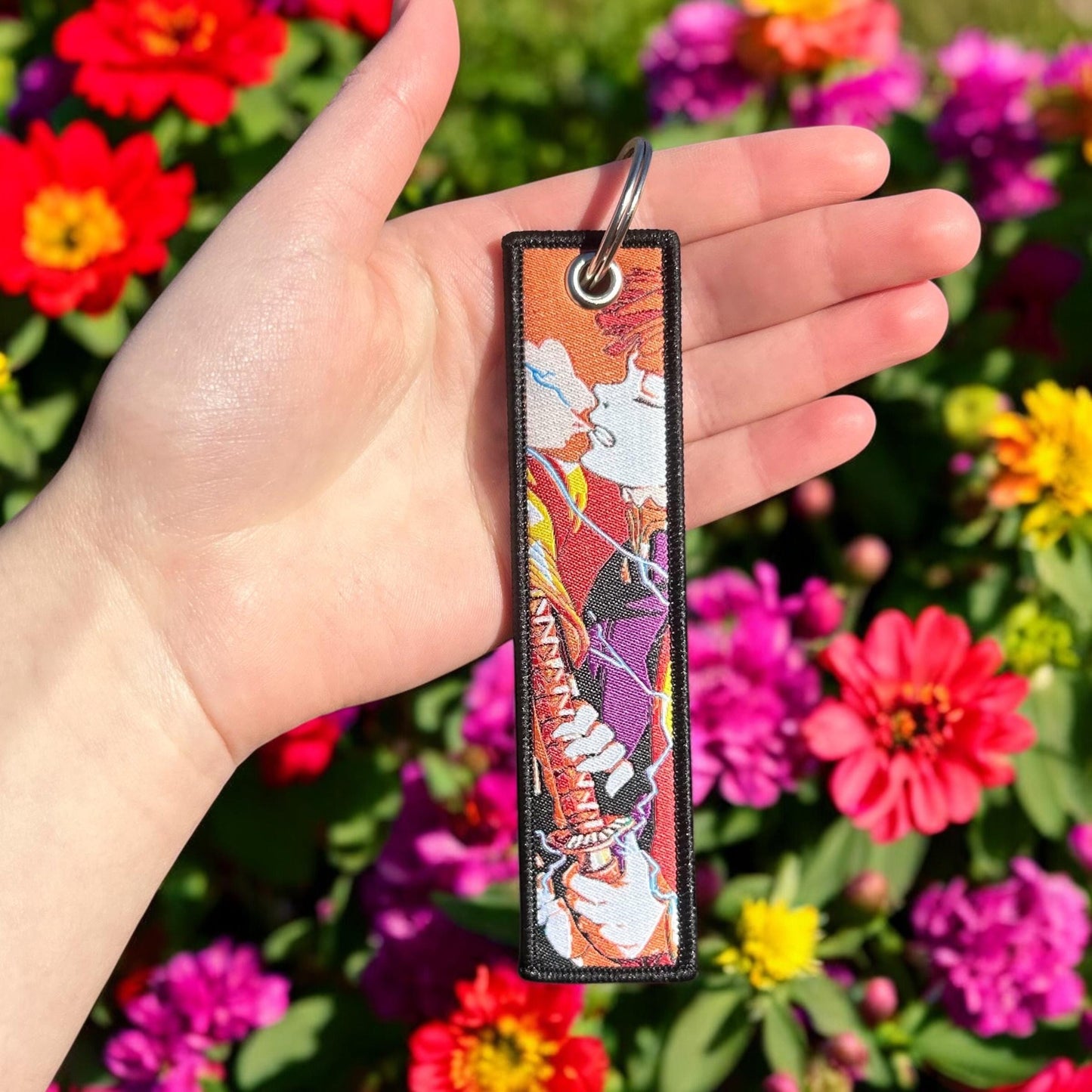 Fire & Thunder Duo Embroidered Keychain