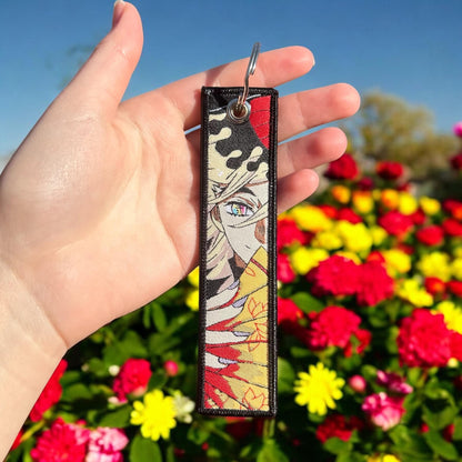 Crimson Frost Embroidered Keychain