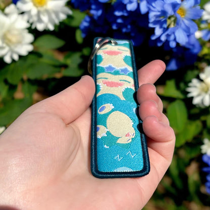 Sleepy Giant Embroidered Keychain