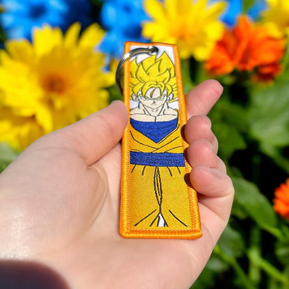 Golden Power Hero Embroidered Keychain