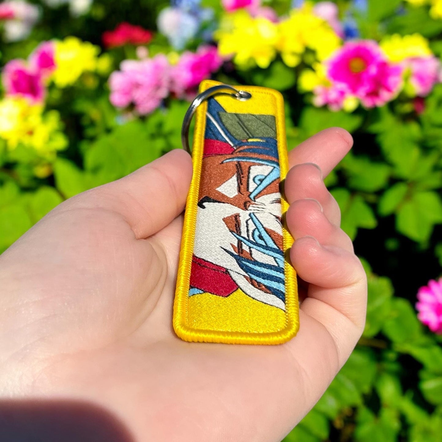 Dual Aura Warrior Embroidered Keychain